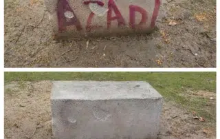 Effacement de tag sur borne béton