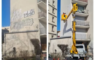 tags et graffitis sur façade